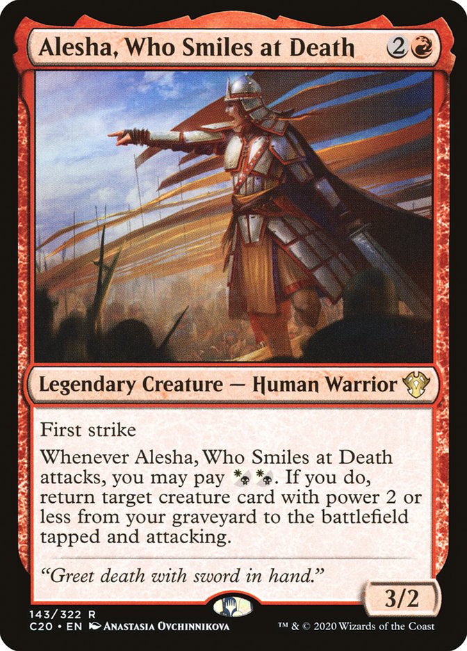 Alesha, Who Smiles at Death – Rare Magic: The Gathering card from Commander 2020 (#143)