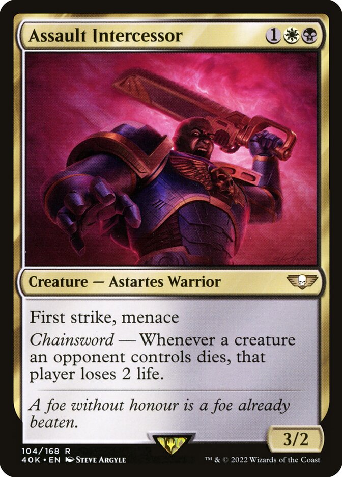 Assault Intercessor – Rare Magic: The Gathering card from Warhammer 40,000 Commander (#104)