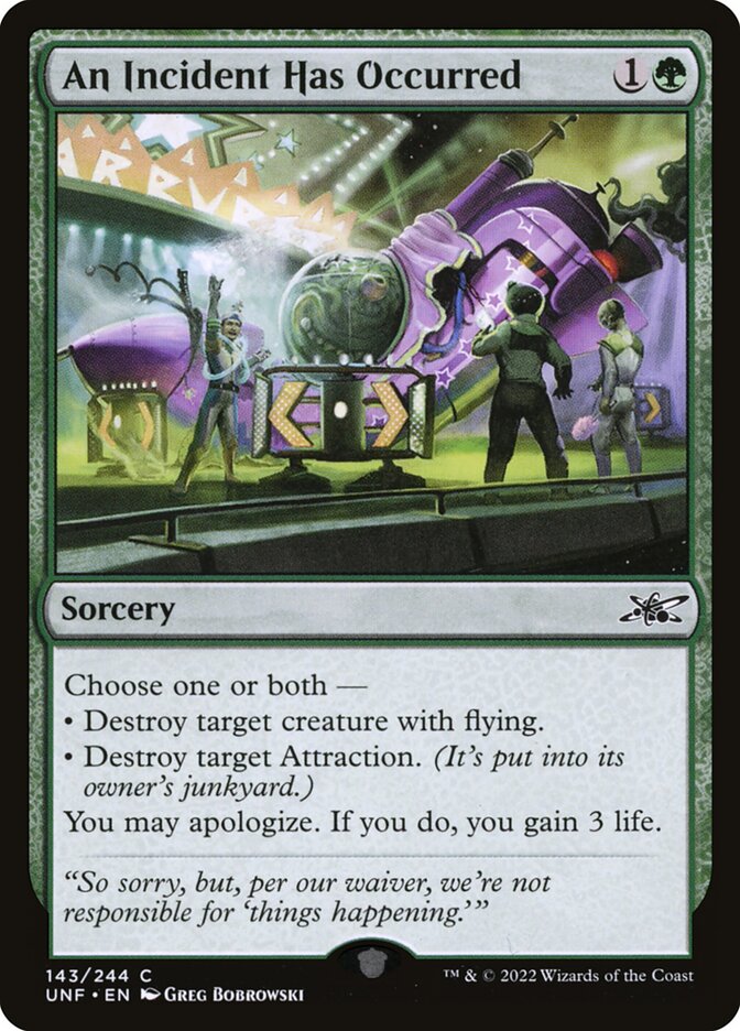 An Incident Has Occurred – Common Magic: The Gathering card from Unfinity (#143)