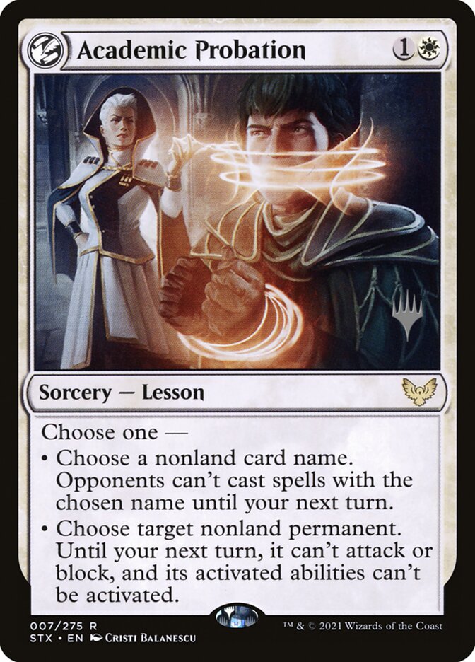 Academic Probation – Rare Magic: The Gathering card from Strixhaven: School of Mages Promos (#7p)