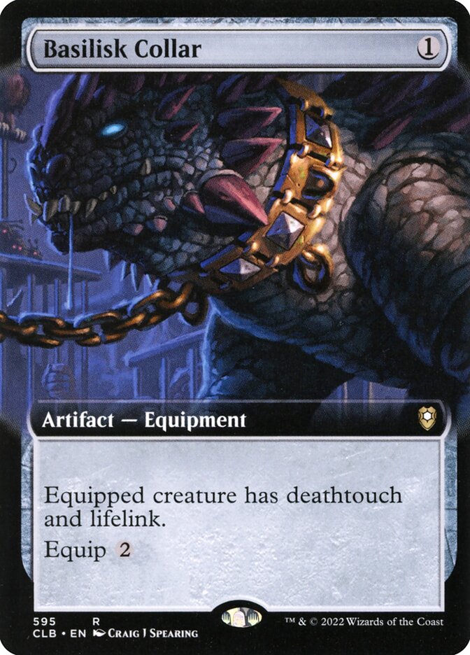 Basilisk Collar – Rare Magic: The Gathering card from Commander Legends: Battle for Baldur's Gate (#595)