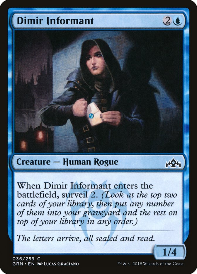 Dimir Informant – Common Magic: The Gathering card from Guilds of Ravnica (#36)