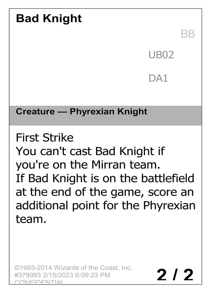 Bad Knight – Uncommon Magic: The Gathering card from Unknown Event (#UB02a)