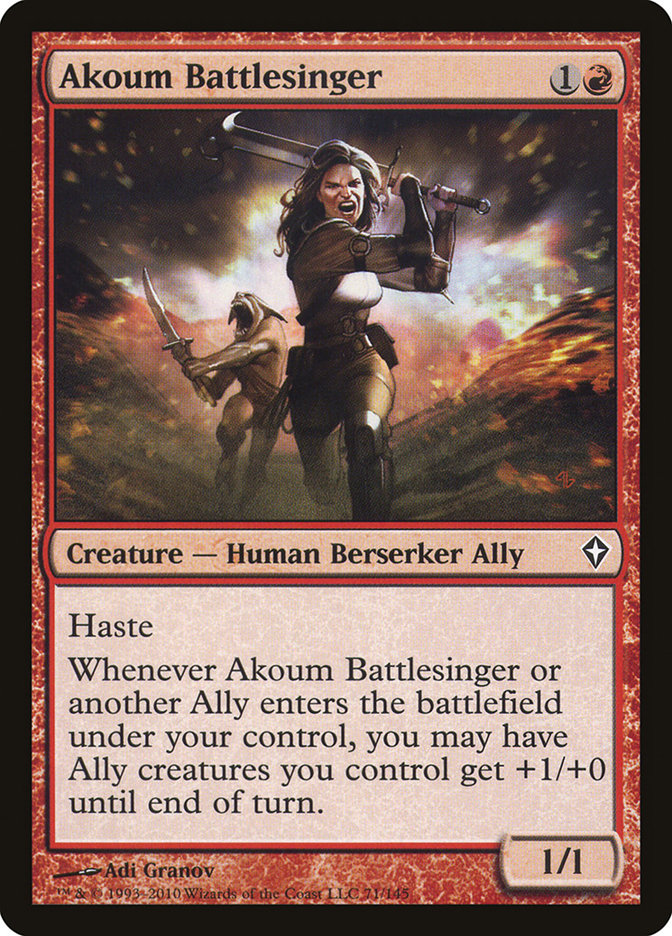Akoum Battlesinger – Common Magic: The Gathering card from Worldwake (#71)