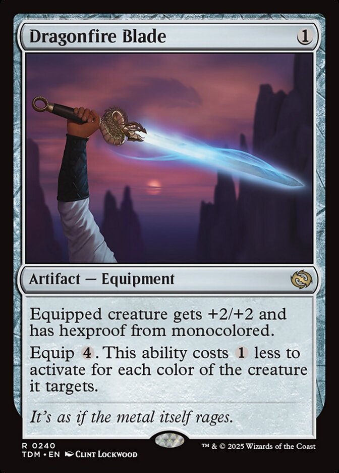Dragonfire Blade – Rare Magic: The Gathering card from Tarkir: Dragonstorm (#240)