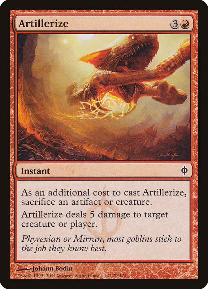 Artillerize – Common Magic: The Gathering card from New Phyrexia (#79)