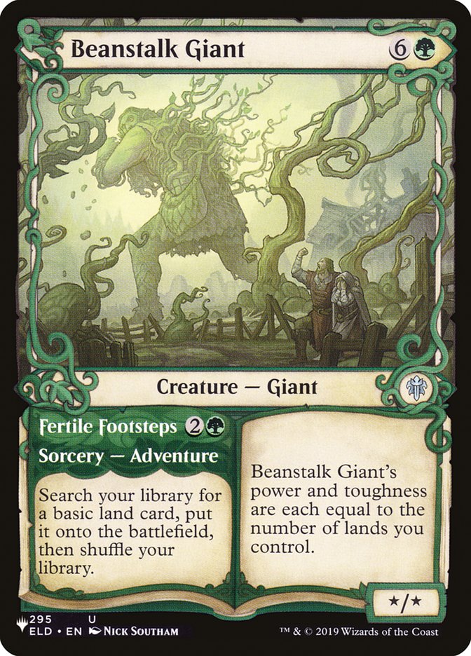 Beanstalk Giant // Fertile Footsteps – Uncommon Magic: The Gathering card from The List (#ELD-295)