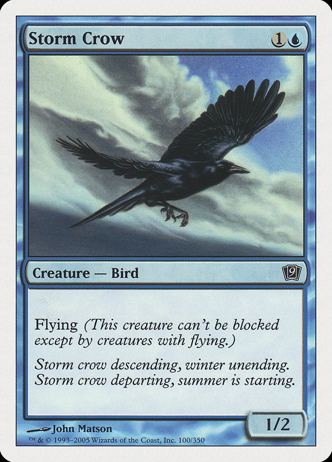 Storm Crow – Common Magic: The Gathering card from Ninth Edition (#100)