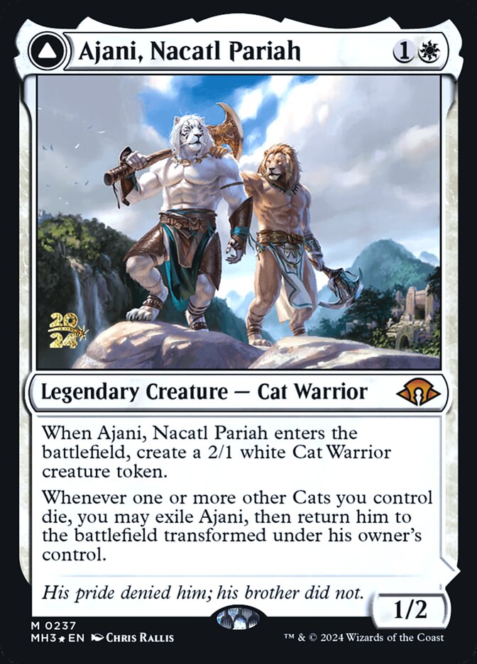 Ajani, Nacatl Pariah // Ajani, Nacatl Avenger – Mythic Magic: The Gathering card from Modern Horizons 3 Promos (#237s)