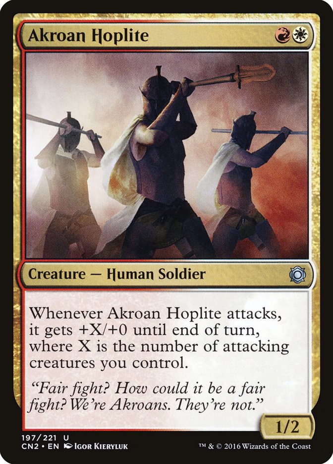 Akroan Hoplite – Uncommon Magic: The Gathering card from Conspiracy: Take the Crown (#197)