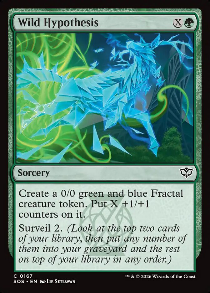 Wild Hypothesis – Common Magic: The Gathering card from Secrets of Strixhaven (#167)