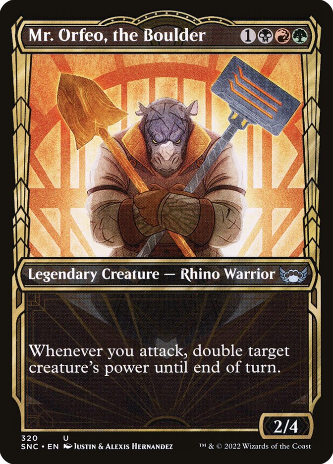 Mr. Orfeo, the Boulder – Uncommon Magic: The Gathering card from Streets of New Capenna (#320)