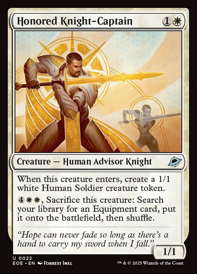 Honored Knight-Captain – Uncommon Magic: The Gathering card from Edge of Eternities (#22)