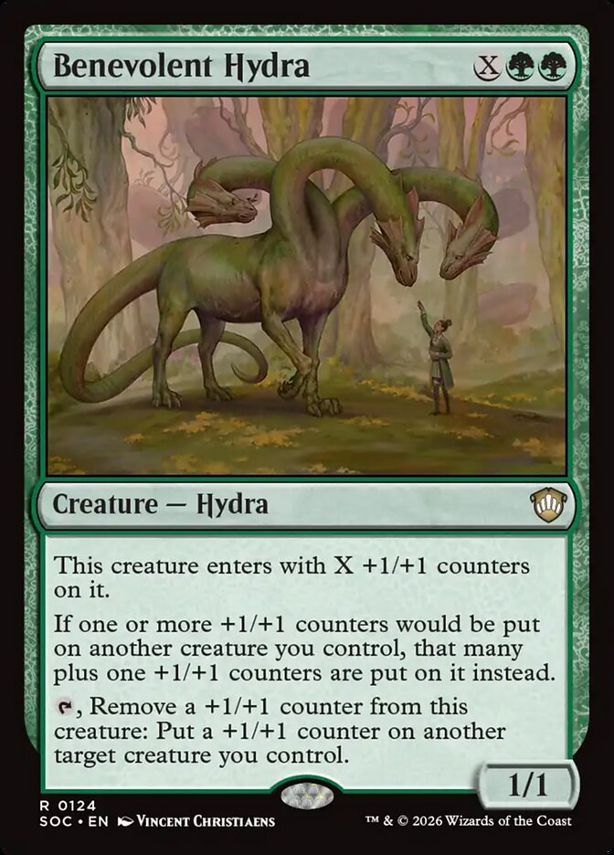 Benevolent Hydra – Rare Magic: The Gathering card from Secrets of Strixhaven Commander (#124)