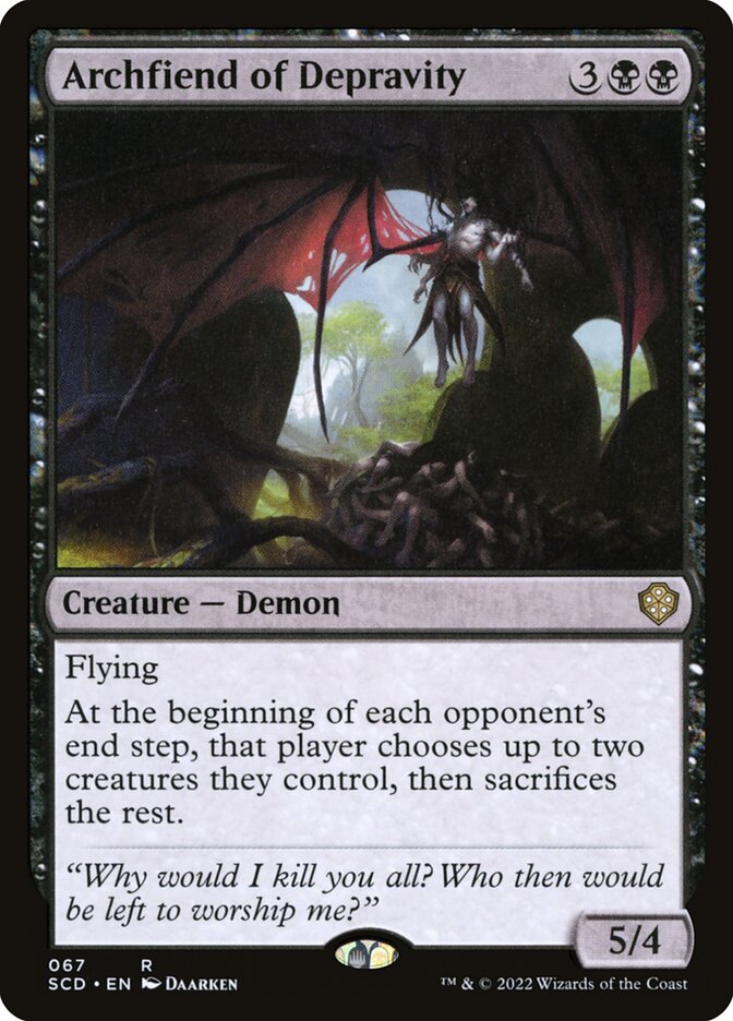 Archfiend of Depravity – Rare Magic: The Gathering card from Starter Commander Decks (#67)