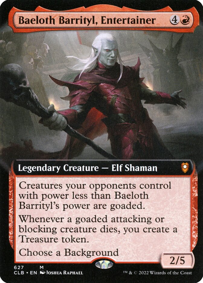 Baeloth Barrityl, Entertainer – Mythic Magic: The Gathering card from Commander Legends: Battle for Baldur's Gate (#627)