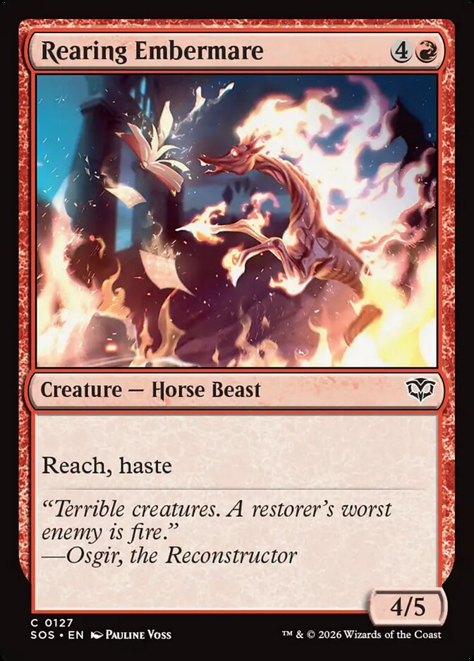 Rearing Embermare – Common Magic: The Gathering card from Secrets of Strixhaven (#127)