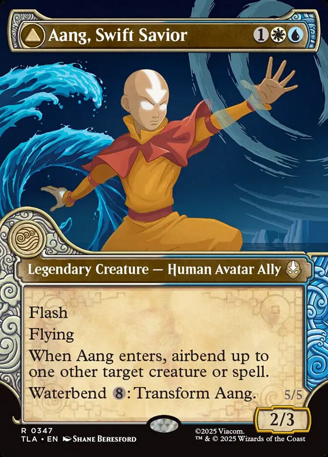 Aang, Swift Savior // Aang and La, Ocean's Fury – Rare Magic: The Gathering card from Avatar: The Last Airbender (#347)