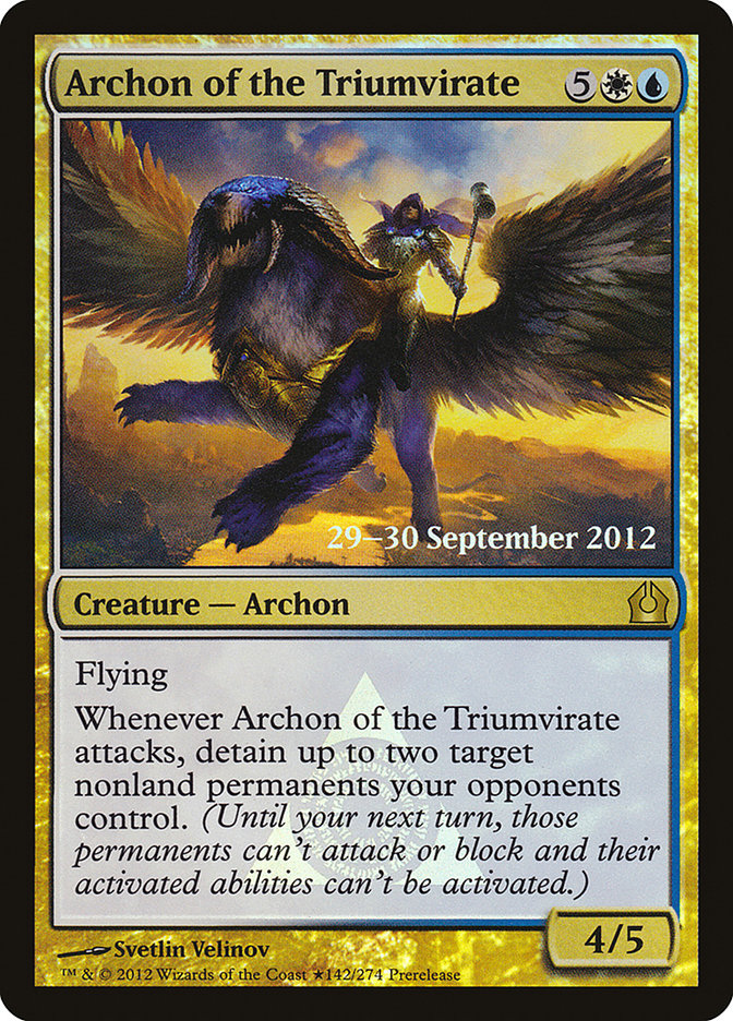 Archon of the Triumvirate – Rare Magic: The Gathering card from Return to Ravnica Promos (#142★)