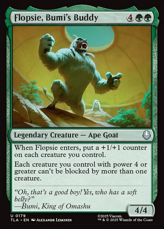 Flopsie, Bumi's Buddy – Uncommon Magic: The Gathering card from Avatar: The Last Airbender (#179)