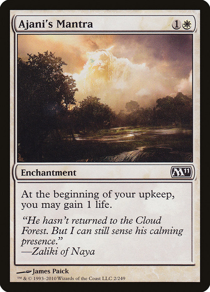 Ajani's Mantra – Common Magic: The Gathering card from Magic 2011 (#2)