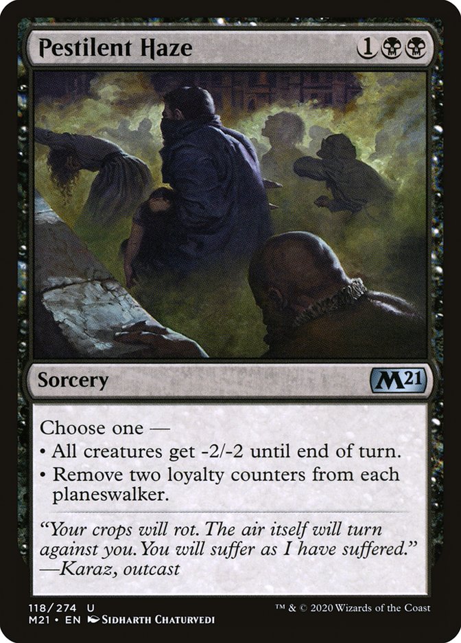 Pestilent Haze – Uncommon Magic: The Gathering card from Core Set 2021 (#118)