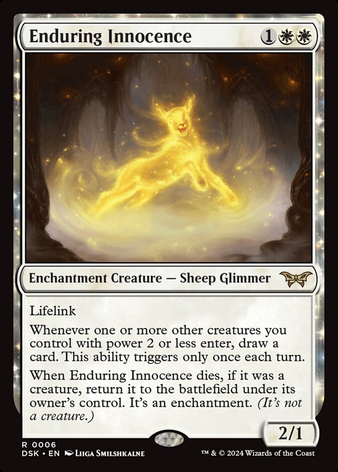 Enduring Innocence – Rare Magic: The Gathering card from Duskmourn: House of Horror (#6)