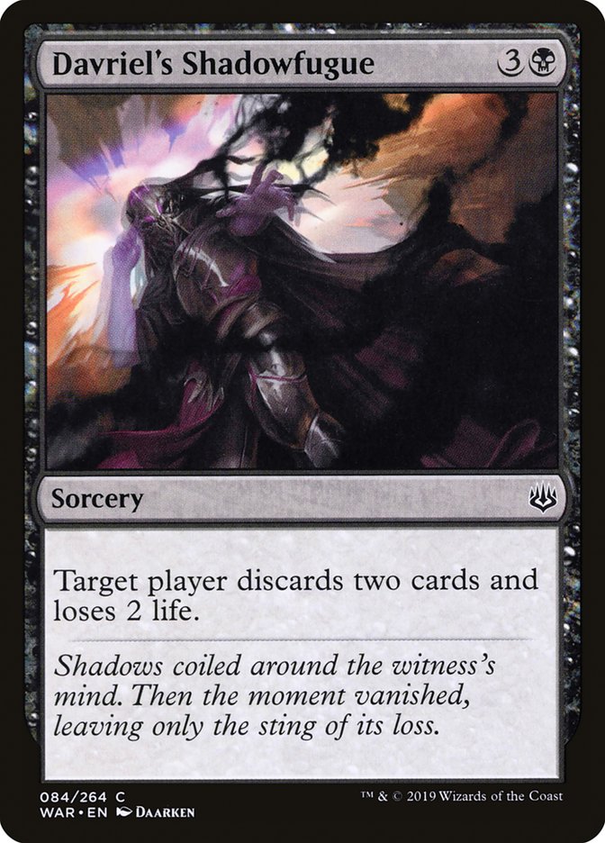 Davriel's Shadowfugue – Common Magic: The Gathering card from War of the Spark (#84)