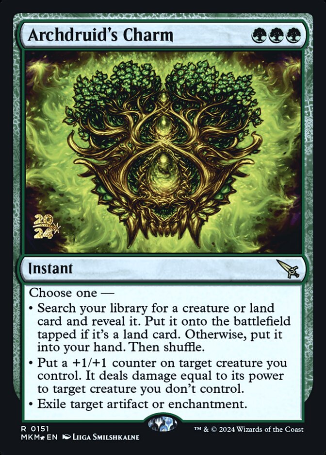 Archdruid's Charm – Rare Magic: The Gathering card from Murders at Karlov Manor Promos (#151s)