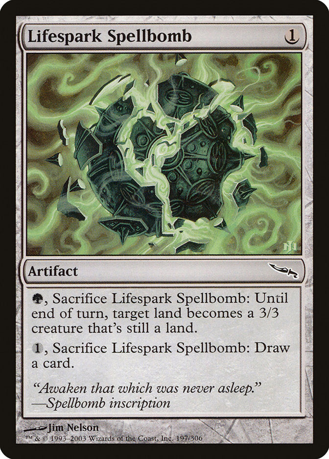 Lifespark Spellbomb – Common Magic: The Gathering card from Mirrodin (#197)