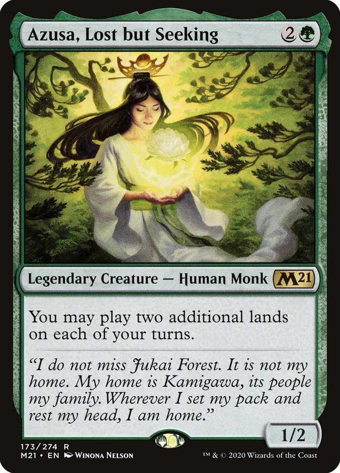 Azusa, Lost but Seeking – Rare Magic: The Gathering card from Core Set 2021 (#173)