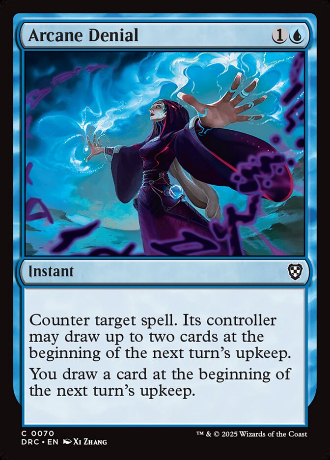 Arcane Denial – Common Magic: The Gathering card from Aetherdrift Commander (#70)