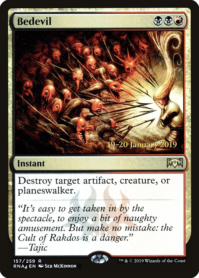 Bedevil – Rare Magic: The Gathering card from Ravnica Allegiance Promos (#157s)