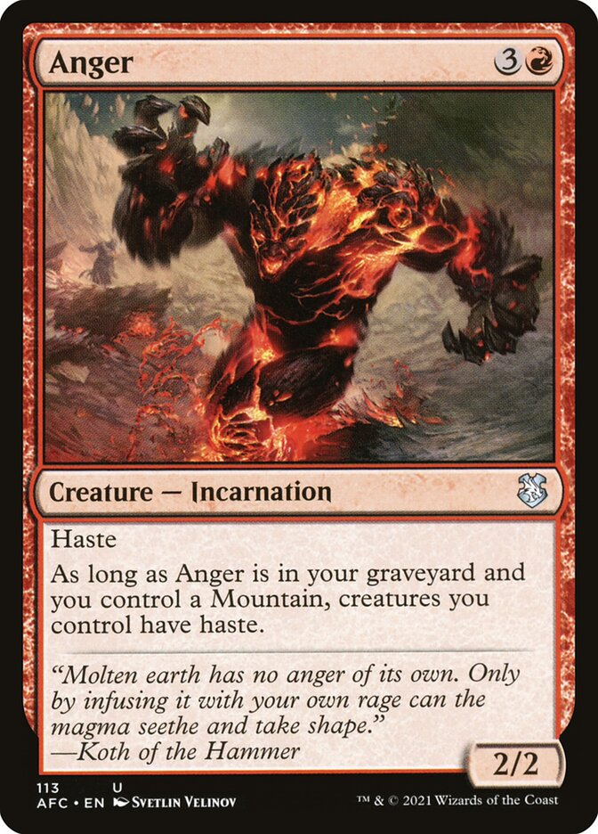 Anger – Uncommon Magic: The Gathering card from Forgotten Realms Commander (#113)