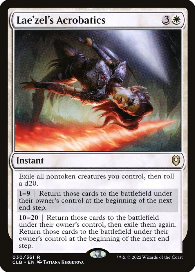 Lae'zel's Acrobatics – Rare Magic: The Gathering card from Commander Legends: Battle for Baldur's Gate (#30)