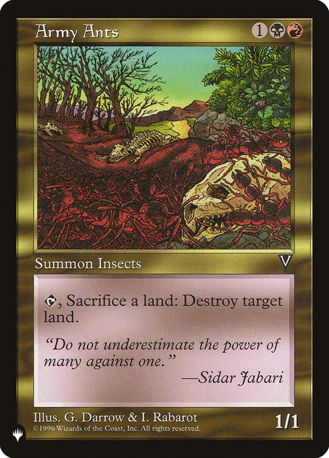 Army Ants – Uncommon Magic: The Gathering card from The List (#VIS-126)