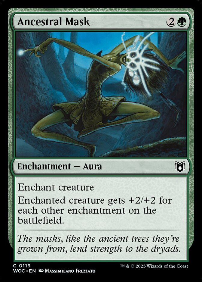 Ancestral Mask – Common Magic: The Gathering card from Wilds of Eldraine Commander (#119)