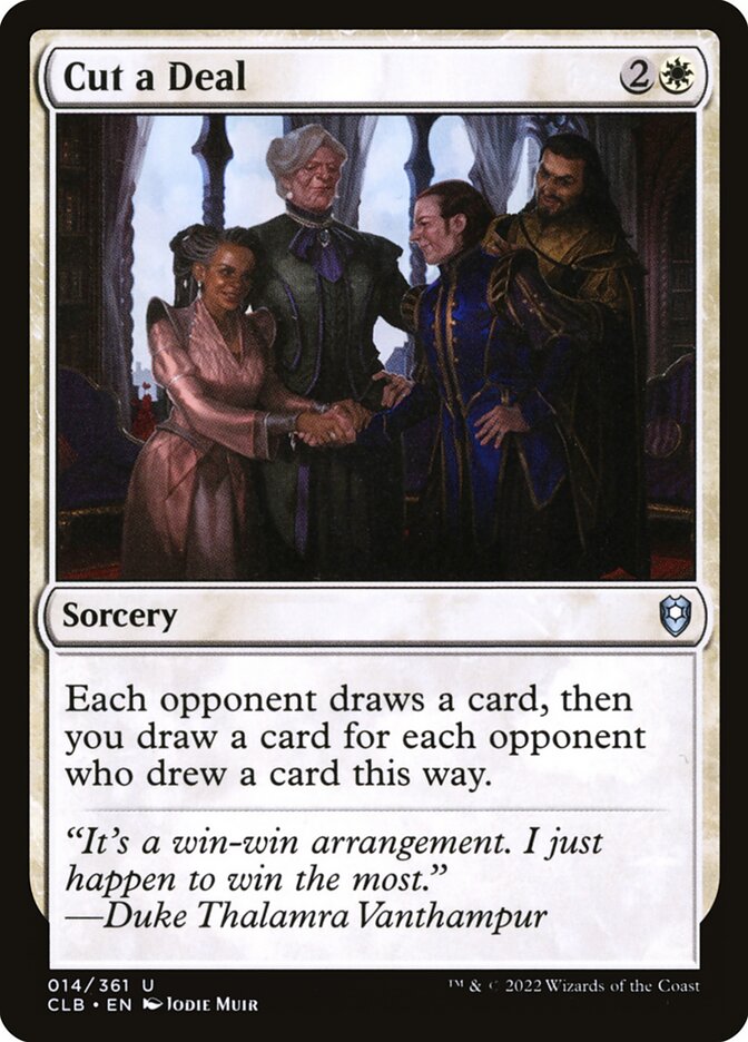 Cut a Deal – Uncommon Magic: The Gathering card from Commander Legends: Battle for Baldur's Gate (#14)