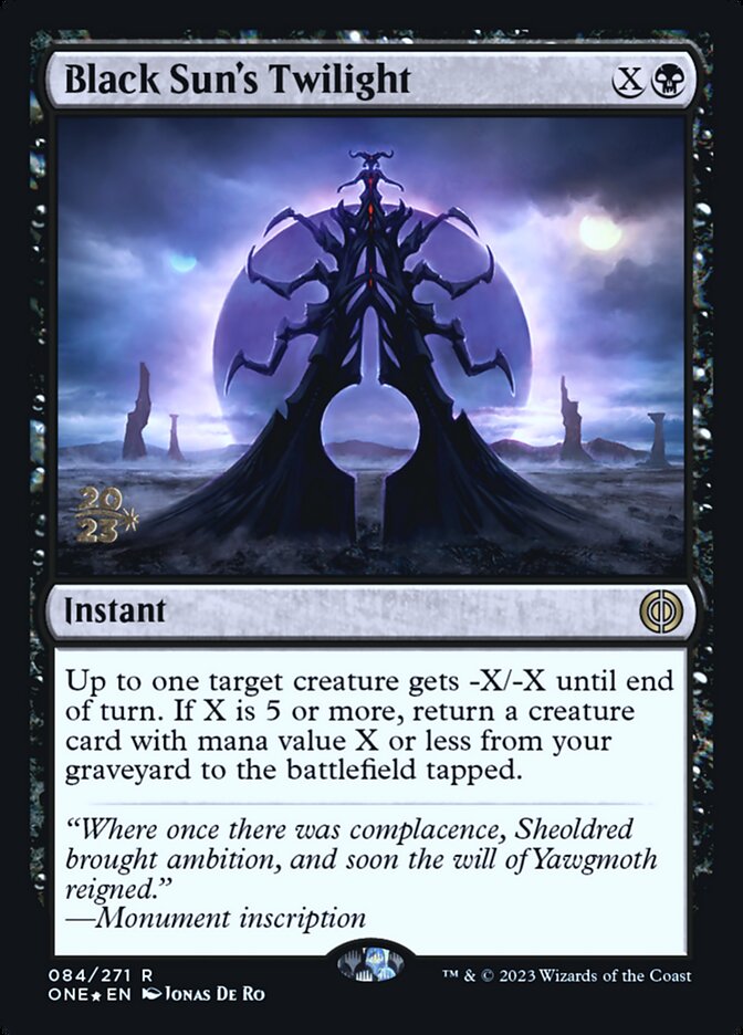 Black Sun's Twilight – Rare Magic: The Gathering card from Phyrexia: All Will Be One Promos (#84s)