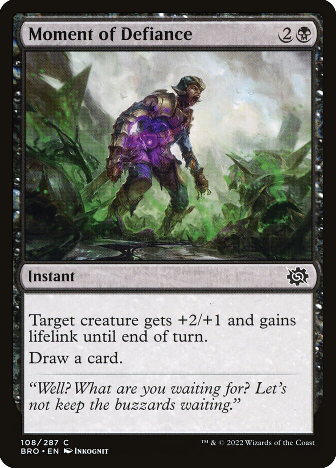 Moment of Defiance – Common Magic: The Gathering card from The Brothers' War (#108)