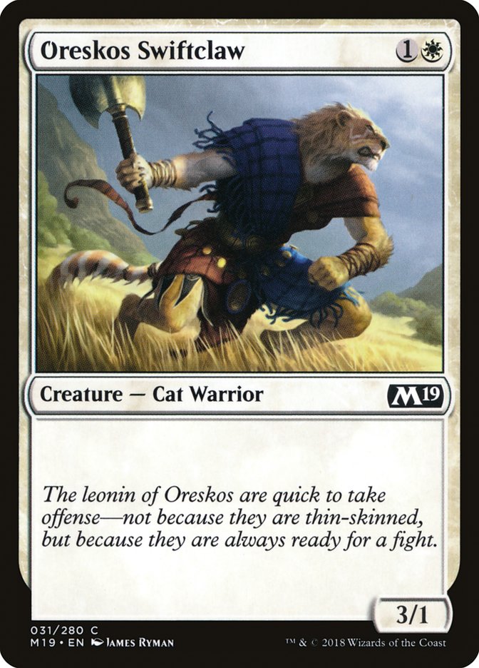 Oreskos Swiftclaw – Common Magic: The Gathering card from Core Set 2019 (#31)