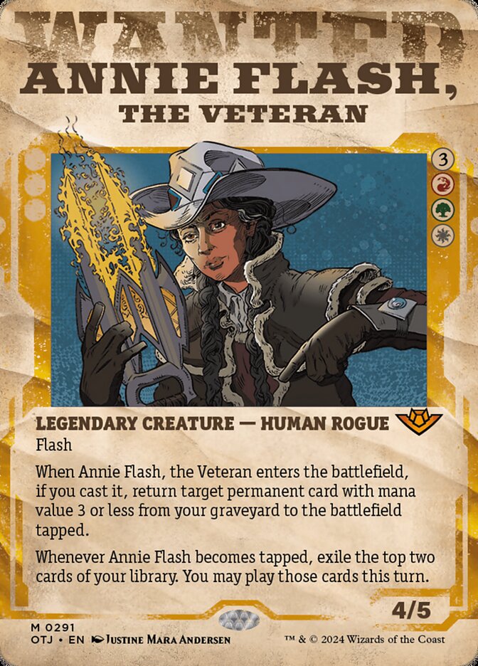 Annie Flash, the Veteran – Mythic Magic: The Gathering card from Outlaws of Thunder Junction (#291)