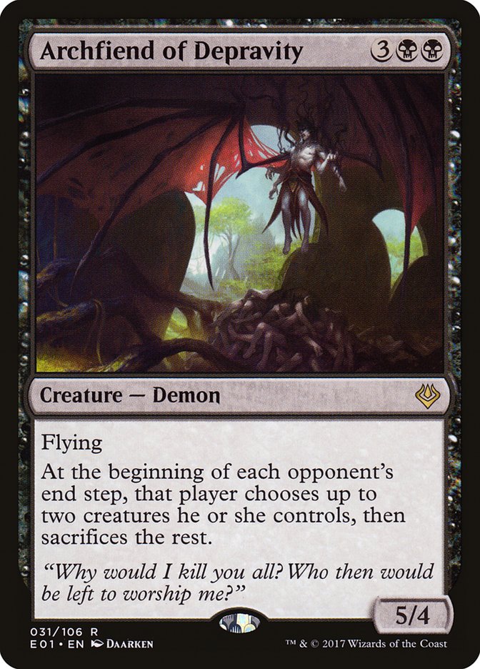 Archfiend of Depravity – Rare Magic: The Gathering card from Archenemy: Nicol Bolas (#31)