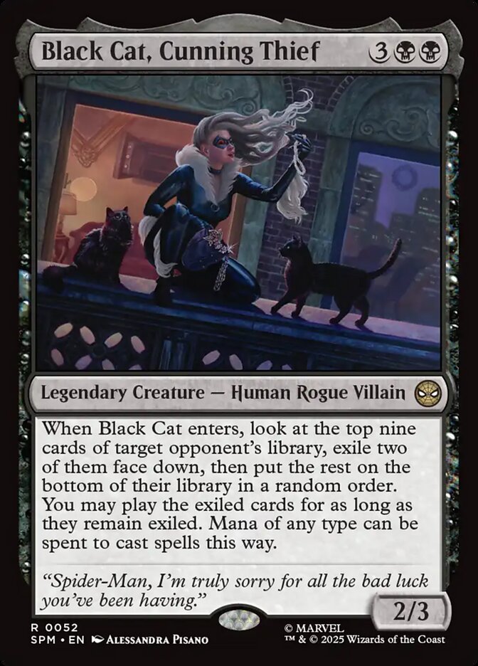 Black Cat, Cunning Thief – Rare Magic: The Gathering card from Marvel's Spider-Man (#52)