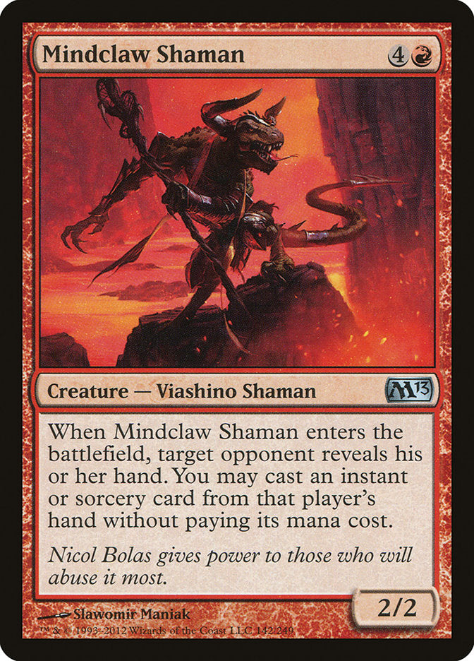 Mindclaw Shaman – Uncommon Magic: The Gathering card from Magic 2013 (#142)