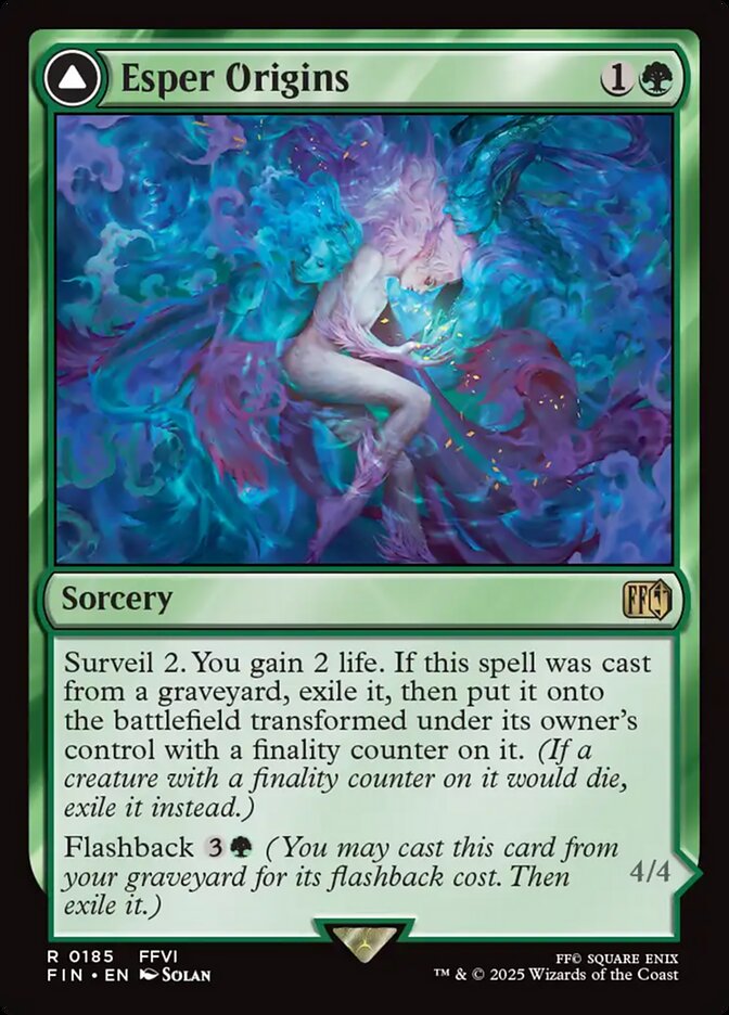 Esper Origins // Summon: Esper Maduin – Rare Magic: The Gathering card from Final Fantasy (#185)