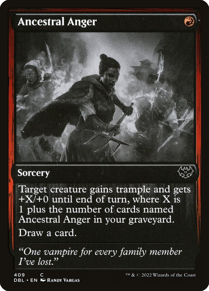 Ancestral Anger – Common Magic: The Gathering card from Innistrad: Double Feature (#409)