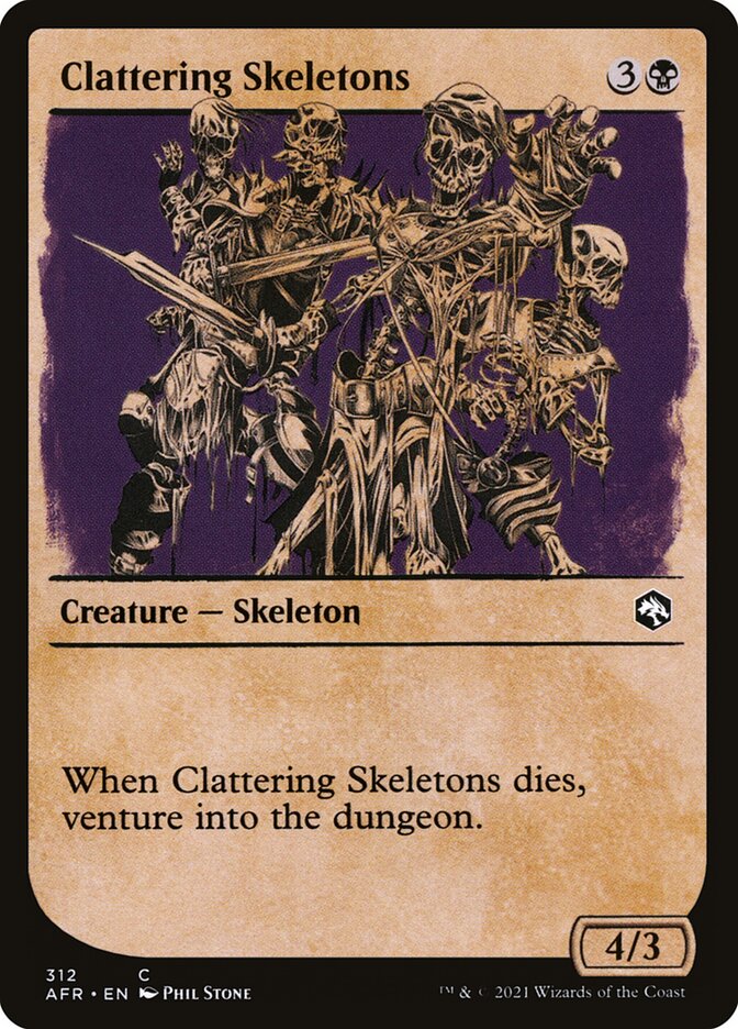 Clattering Skeletons – Common Magic: The Gathering card from Adventures in the Forgotten Realms (#312)