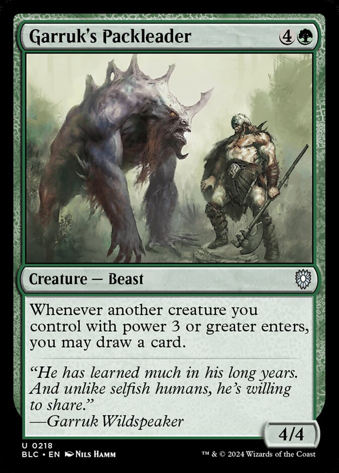 Garruk's Packleader – Uncommon Magic: The Gathering card from Bloomburrow Commander (#218)