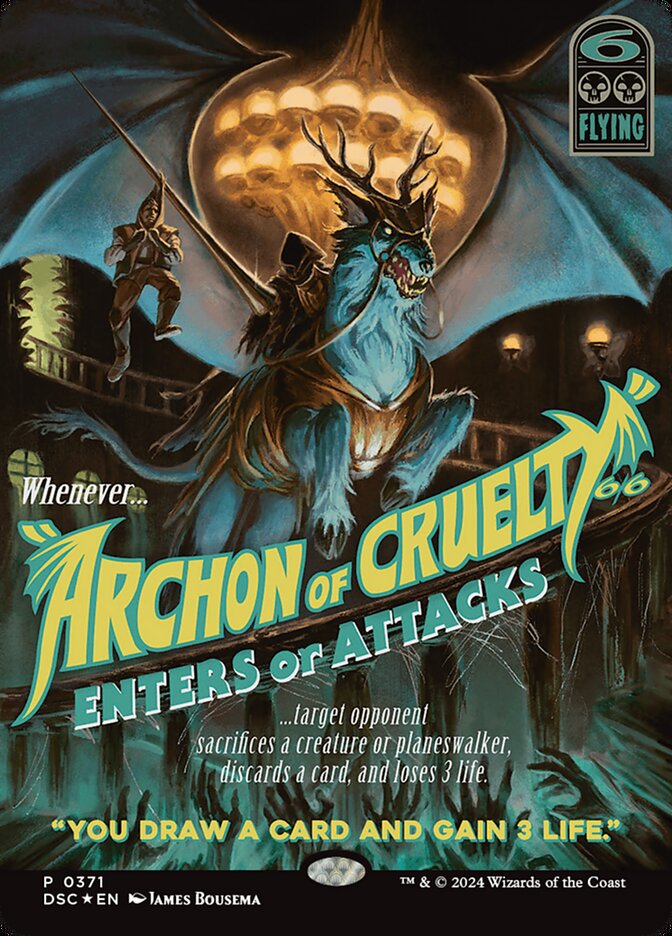 Archon of Cruelty – Mythic Magic: The Gathering card from Duskmourn: House of Horror Commander (#371)